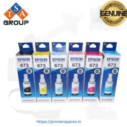 Epson ink 673 Bottles All Colors Set Of 6 (Black, Magenta ,Yellow, Cyan, LM, LC) Tri-Color Ink Cartridge